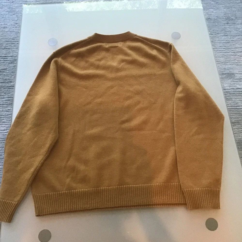 Banana Republic Amalfi 100% Cashmere V-Neck Sweater Camel Warm Brown Pullover XL